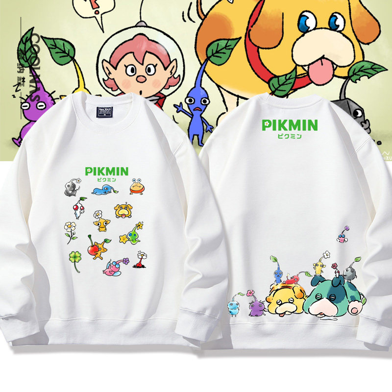 皮克敏PIKMIN4动漫周边卡通图案男女套头圆领卫衣百搭薄款长袖款