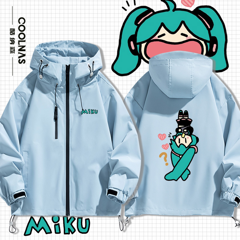 初音未来Q版卡通冲锋衣夹克外套