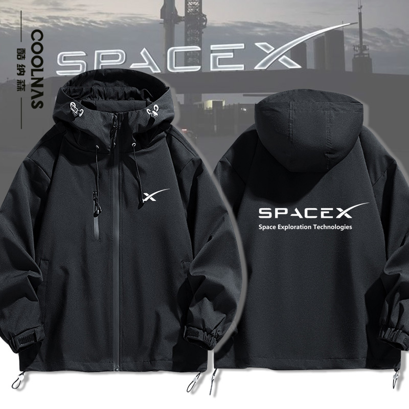 马斯克spacex星舰发射冲锋衣夹克