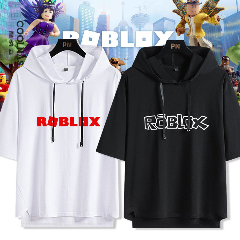 2026款夏季连帽短袖T恤游戏动漫周边ROBLOX虚拟世界男生宽松半袖