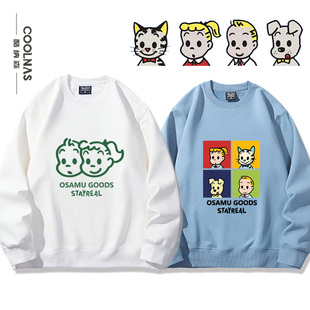 原田治周边圆领卫衣卡通图案宽松男女情侣日系秋冬加绒款上衣服潮