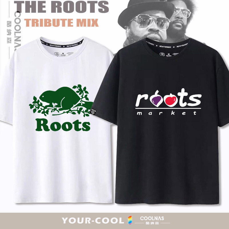THE ROOTS乐队复古经典印花短袖t恤男士夏款纯棉宽松半袖2024新款