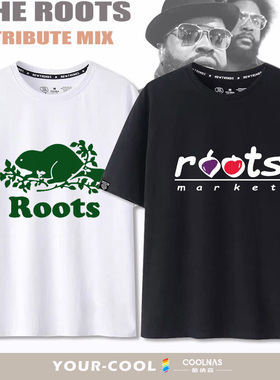 THE ROOTS乐队复古经典印花短袖t恤男士夏款纯棉宽松半袖2024新款