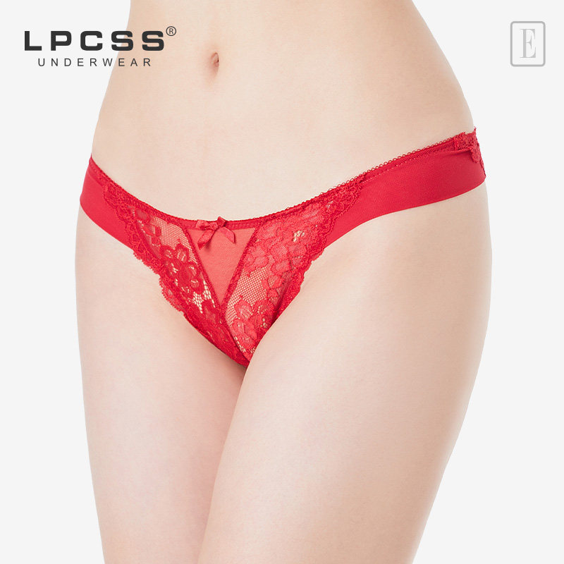 LPCSS鸿运红装本命年蕾丝内裤女薄款性感高开叉三角裤女低腰棉裆,女士内衣/男士内衣/家居服,女三角裤,淘宝优惠券,粉丝福利购,淘宝优惠卷