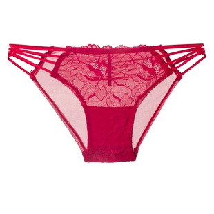 LPCSS鸿运本命年红装蕾丝内裤女多细带薄款性感三角女士低腰棉裆
