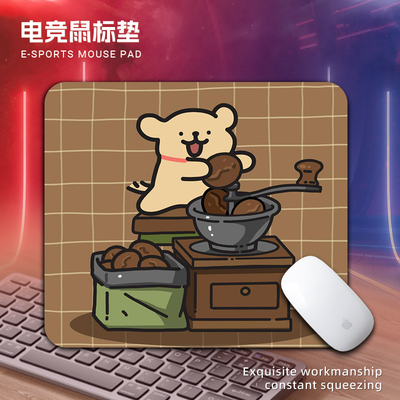 线条小狗办公大号鼠标垫便携式可定制超厚游戏专用桌垫电脑键盘垫