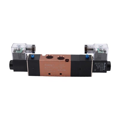 4V230-08C三位五通双电控4V330C-10中封电磁阀3位5通AC220V DC24V