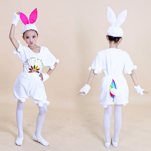 新款幼儿白兔服装小荷风采12345小兔子舞蹈演出服儿童表演服道具