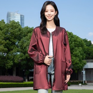 围裙厨房家用防水防油不粘发防静电工作服 新款 夏季 薄款 罩衣女长袖