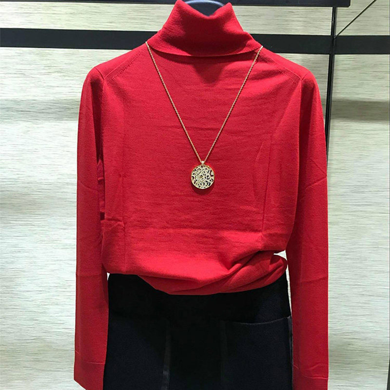 新颖阿玛施正旗舰店官网2020秋季新款羊毛针织打底衫高领纯色上衣