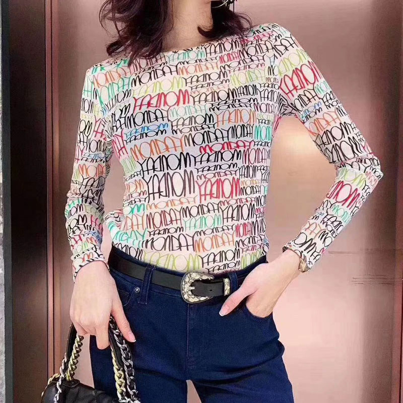 新颖阿玛施正旗舰店官网2020夏新款t恤女装正品泫雅风长袖打底衫