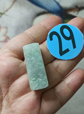 天然翡翠桶珠通孔大方块