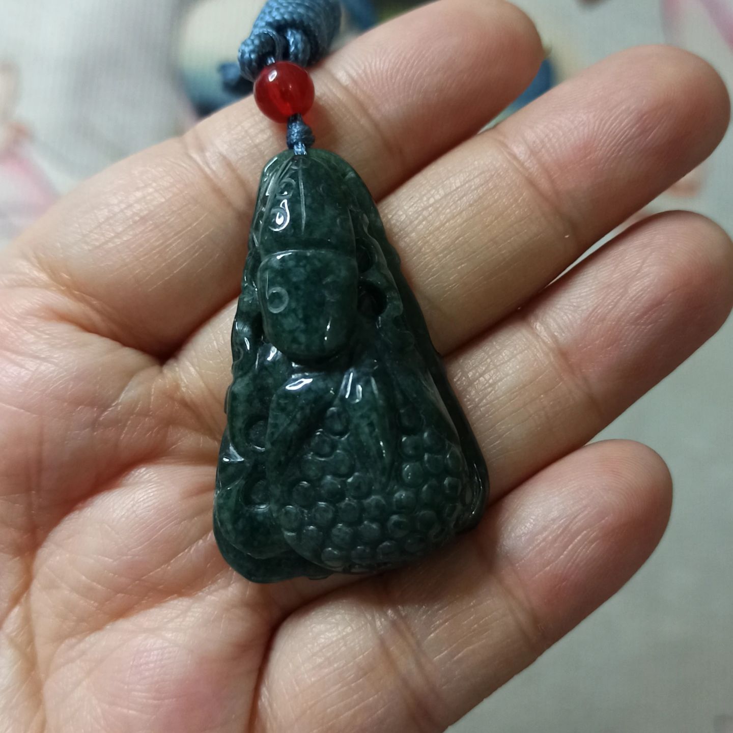 翡翠吊坠雕刻件手把件飘花