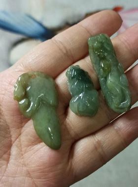 373缅甸天然翡翠吊坠杂件如意等卡35X20mm左右玉石玉牌满48元包邮