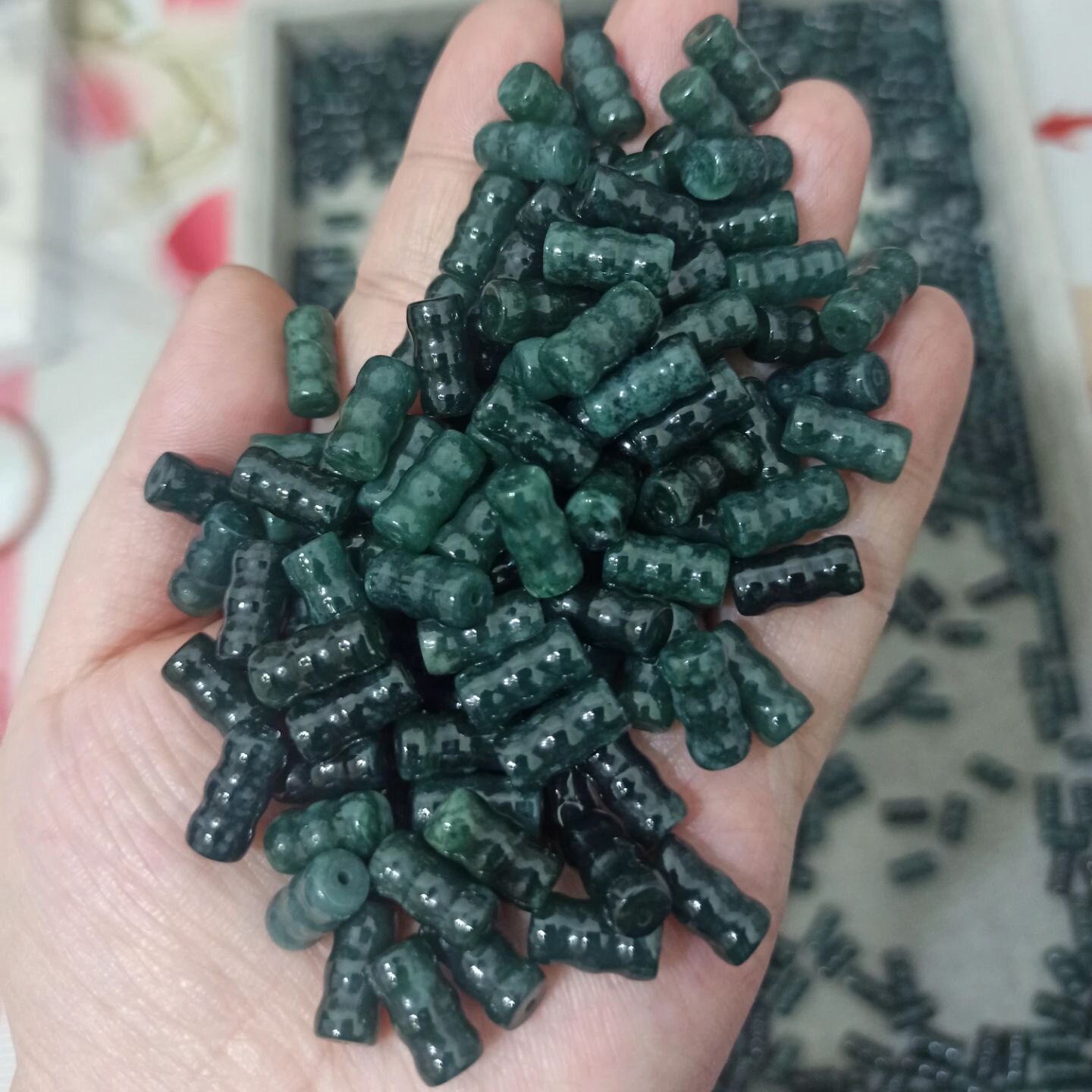 危料蓝水天然翡翠竹节卡12图片