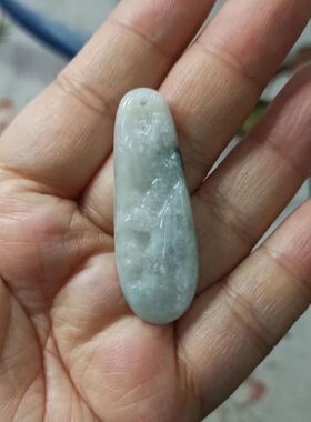 269缅甸天然翡翠吊坠山水牌挂件毛衣链牌卡44X15mm左右满48元包邮