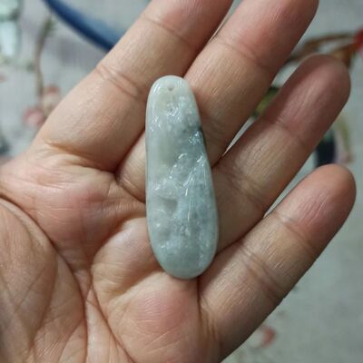 天然翡翠吊坠山水牌挂件毛衣链