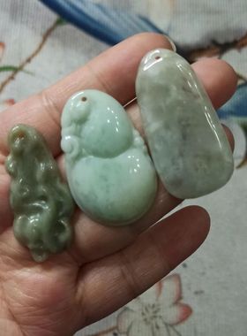 209缅甸天然翡翠吊坠杂件葫芦等卡38X20mm左右玉石玉牌满48元包邮