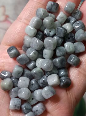 227缅甸天然翡翠方糖散珠方形随型卡7X6mm左右特色珠子满48元包邮