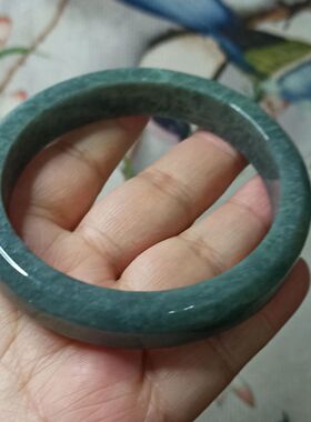 412天然危料翡翠手镯大圈口卡60.8mm宽12mm瑕疵有纹手工满48包邮