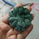 280危料蓝水天然翡翠吊坠雕刻飘花九尾狐狸牌56X51mm左右48元 包邮