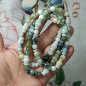 195缅甸天然翡翠糖果桶珠路路通卡12X8mm左右长珠手串满48元 包邮