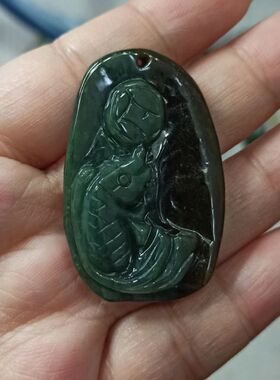 218缅甸天然翡翠吊坠飘花红翡荷叶鱼年年有余如意鱼卡44X29mm左右