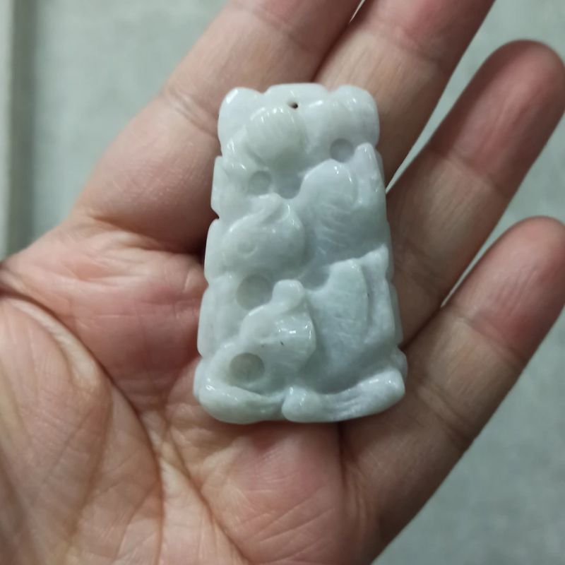 160天然翡翠吊坠飘花荷叶鸳鸯牌如意莲叶牌卡45X29mm左右满48包邮