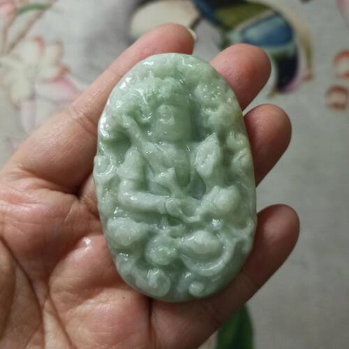 缅甸天然翡翠吊坠金刚护法