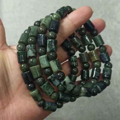 天然翡翠飘花桶珠路路通卡11