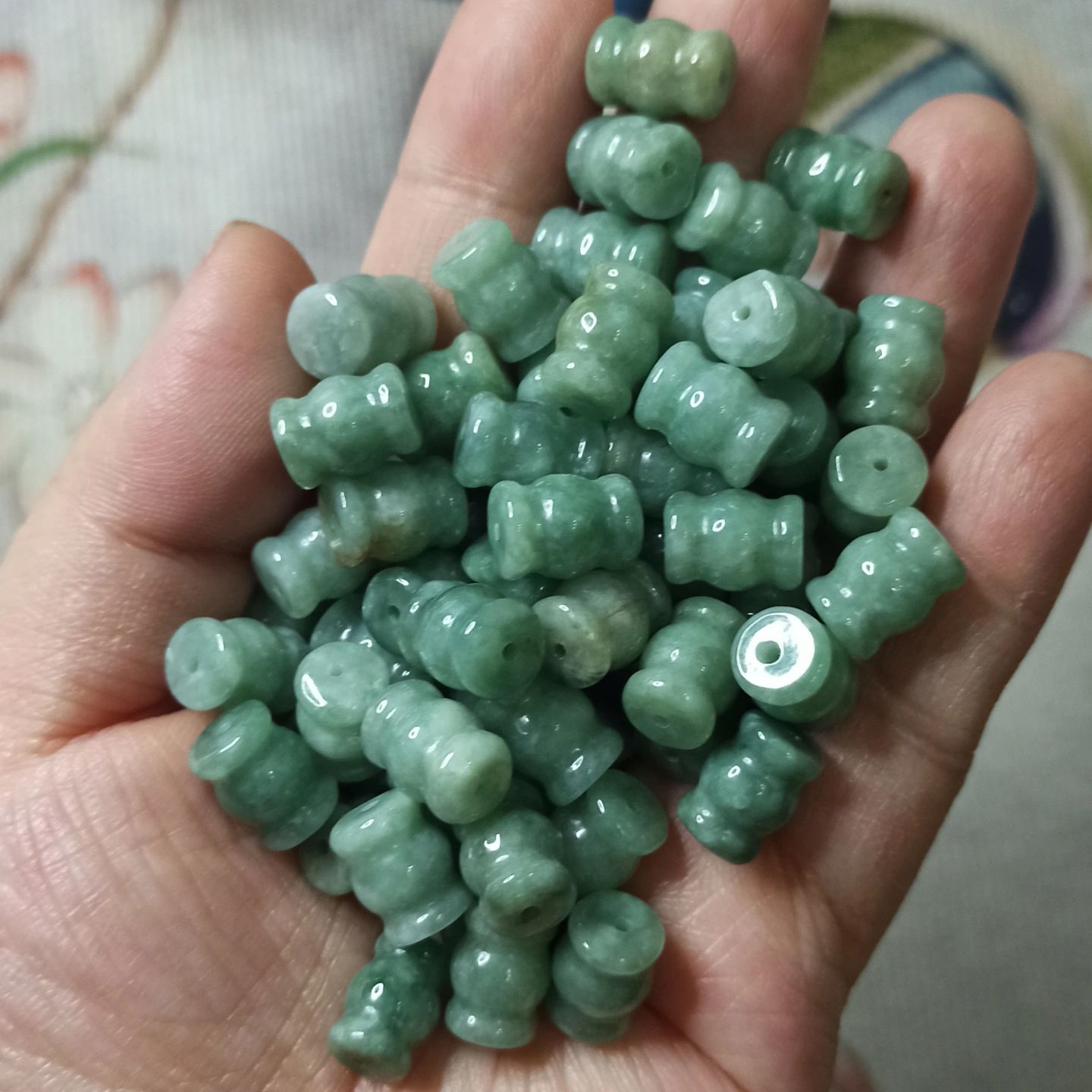 天然翡翠竹节糖果珠散珠