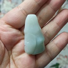 174缅甸天然翡翠竹节吊坠白底卡40X19mm左右雕刻件随型满48元包邮