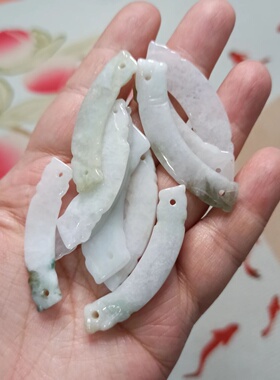 翡翠玉璜项链吊坠卡40mm左右