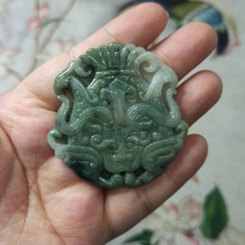 翡翠吊坠雕刻仿古福牌挂牌