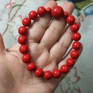 294高含量天然朱砂手串红砂手链雕刻心经珠端午节红绳满48元 包邮
