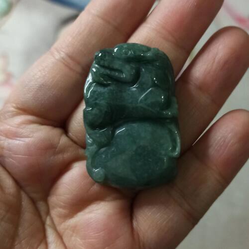 雕刻件手把件危料蓝水麒麟如意