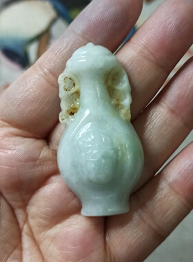 335缅甸天然翡翠吊坠瓶子宝瓶卡51x26mm左右编绳材料满48元包邮