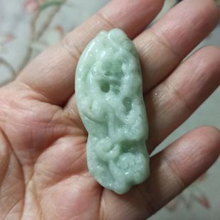 419天然翡翠吊坠飘花凤穿牡丹凤凰挂件牌卡52X22mm左右满48元 包邮