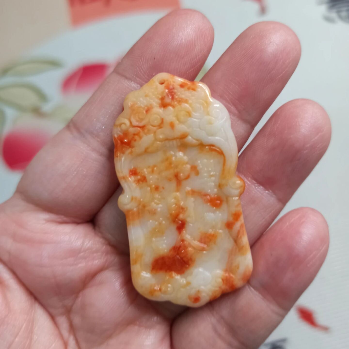219缅甸天然翡翠雕刻仿古福牌挂牌吉祥福纹牌卡49mm左右满48包邮
