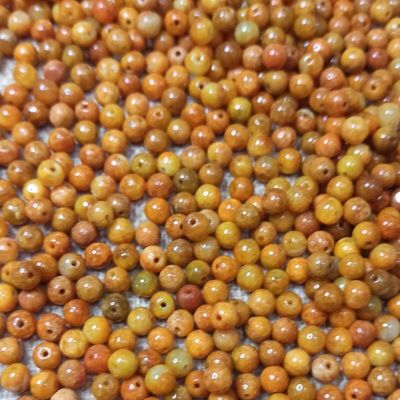 天然翡翠烧黄黄翡圆珠散珠