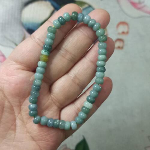 危料天然翡翠算盘珠手串珠