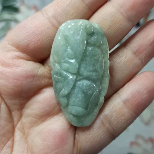 天然翡翠吊坠飘花雕刻件手把件