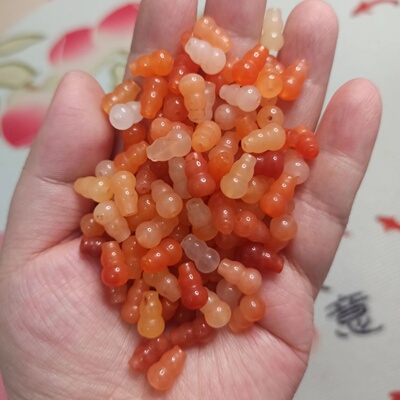 天然金丝玉圆珠散件玉珠子