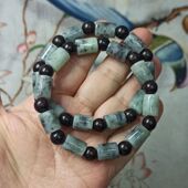 157缅甸天然翡翠乌鸡飘花桶珠路路通手串卡11X9mm左右满48元 包邮