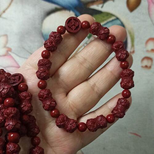 朱砂手串紫砂手链双头并蒂莲