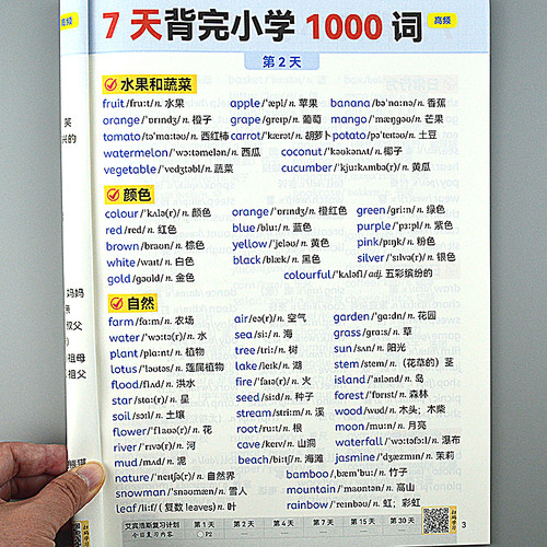 7天背完小学1000词英语必背单词短语句型语法自然拼读音标记单词