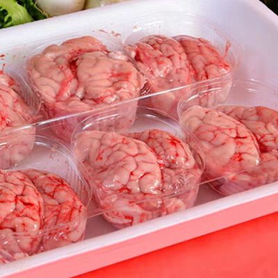 猪脑花生猪脑子冷冻新鲜猪脑花猪脑子左右脑新鲜脑髓火锅烧烤食材