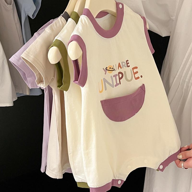 2025新款宝宝夏天衣服洋气休闲婴.幼儿无袖爬.服婴儿.连.体衣夏亲