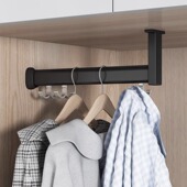 浅衣柜纵向挂衣杆薄柜U型吊杆悬挂竖装 吊衣杆L型 衣通整体橱柜顶装