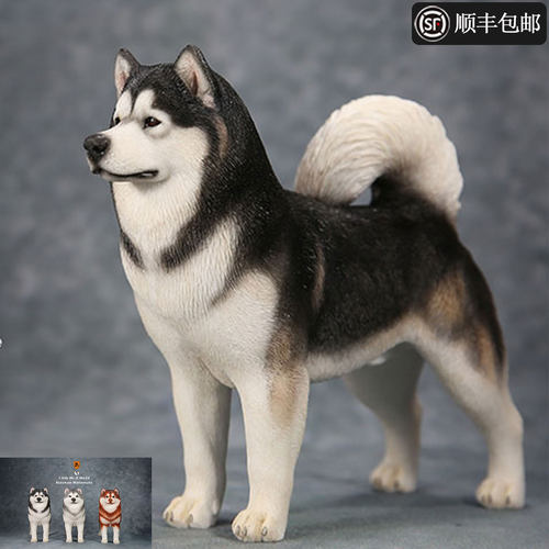 阿拉斯加雪橇犬仿真狗模型摆件
